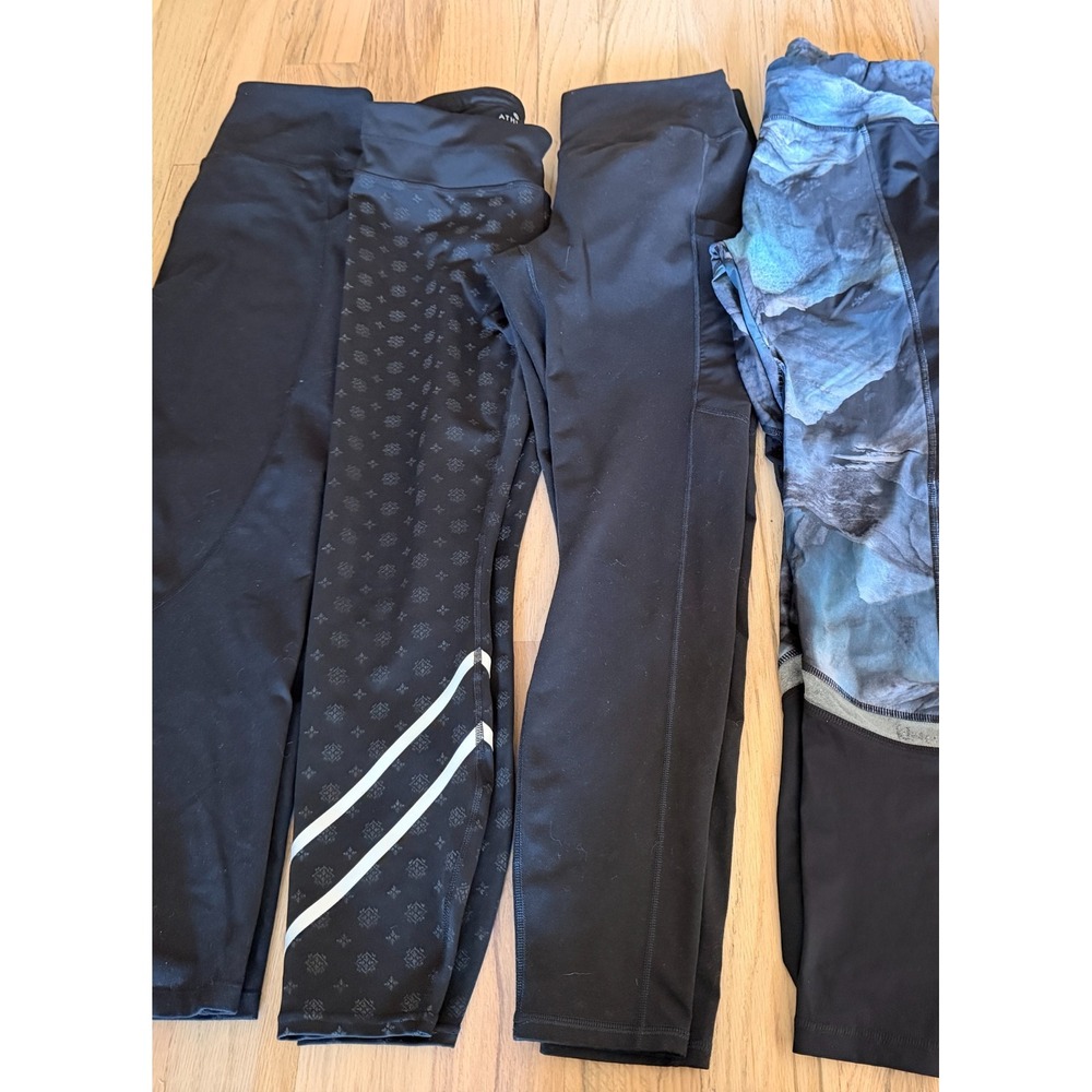 Lot of 4 Women's Leggings Zella Athleta Fabletics Sweaty Betty Small Black Gray